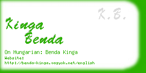 kinga benda business card